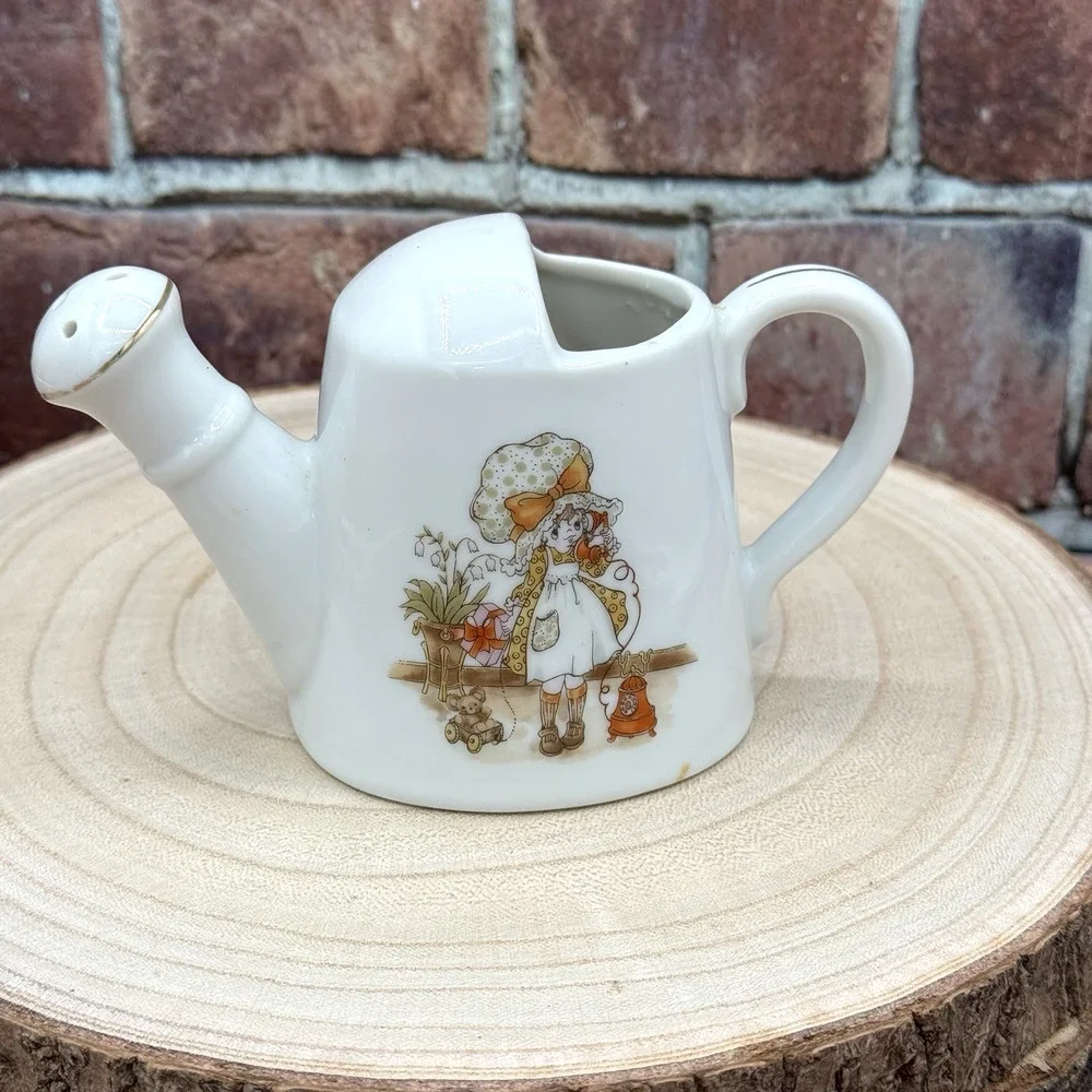 Vintage‎ Holly Hobbie Small Water Pitcher Watering Can Vase Planter Japan 1970s